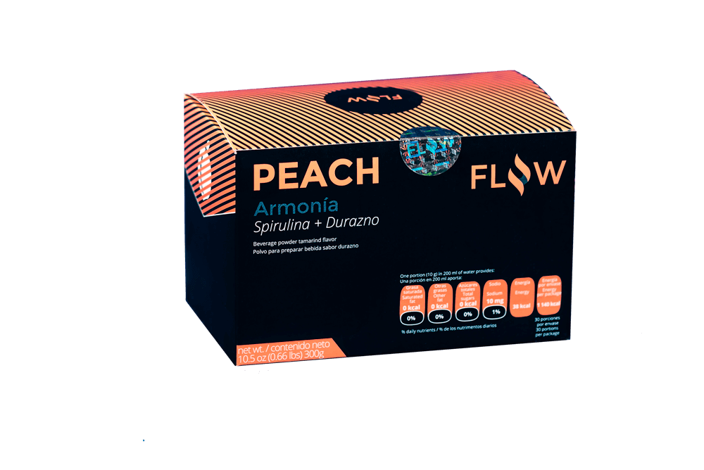 Peach espirulina sabor durazno caja